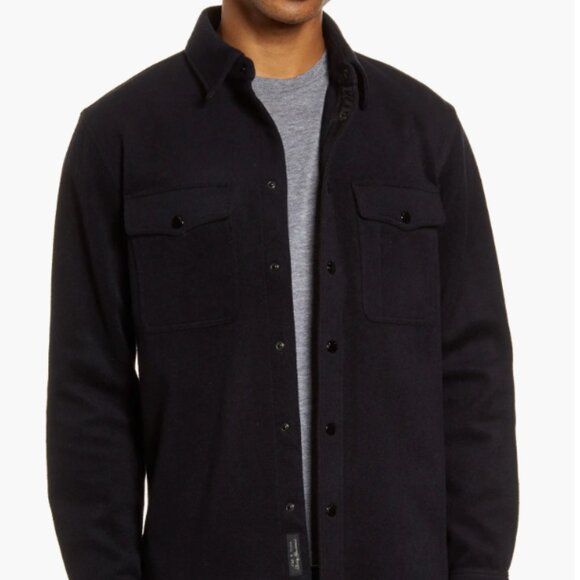rag & bone - Jack Slim Fit Wool Blend Shirt Jacket NWT - Navy/Black - Picture 12 of 14